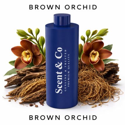 BROWN ORCHID Aroma Oil Diffuser 500ML from Scent & Co. Premium Aroma Oil for Home & Office in UAE, Featuring Earth, Agarwood, Vetiver, Dry Woods, Myrrh & Guaiacwood for a Rich, Balsamic Ambiance