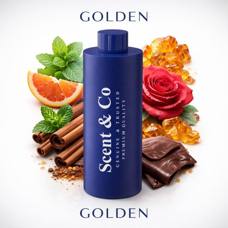 GOLDEN Aroma Oil Diffuser 500ML Mandarin, Mint, Grapefruit, Spicy, Cinnamon, Rose, Patchouli, Ambergris, Leather, Long-Lasting Scent Marketing Oil for Home, Office, & Boutique in UAE