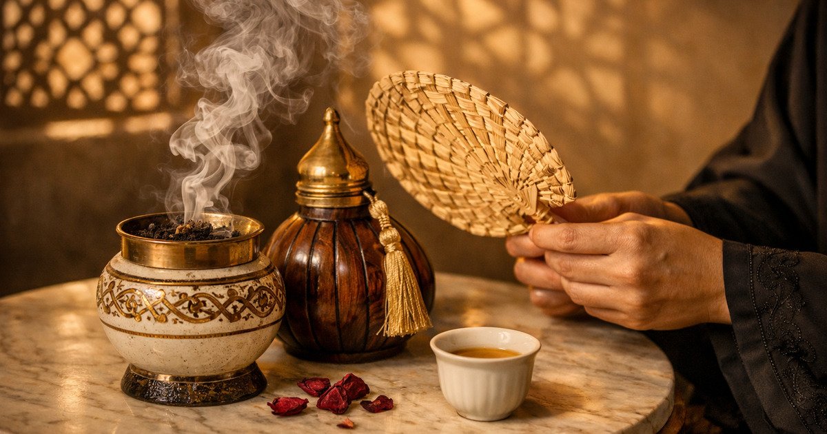 top bakhoor and oud in UAE next to it the arabic coffee