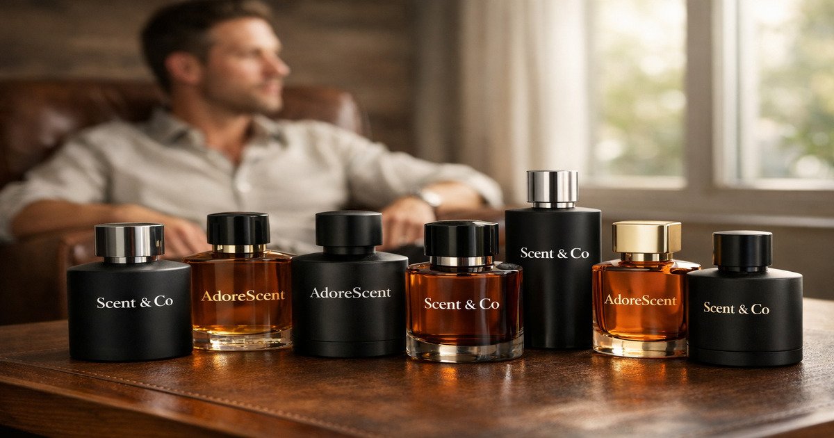 7 bottles of the best perfume for men and the man looking outside the window horizons